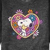 Men's - Peanuts - Snoopy and Woodstock Retro Heart Hug Graphic Fleece Sweatshirt - 2 of 4