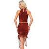 INSPIRE CHIC Women's Party Sleeveless Halter Neck Ruffled Mini Party Dress Set - 3 of 4