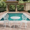 CLIHOME 3-Piece Outdoor Cast Aluminum Bistro Table and Chairs Set - 2 of 4