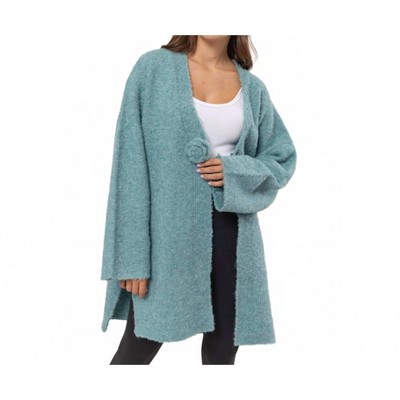 Women's Front Rosette Long Sweater Cardigan - HYFVE