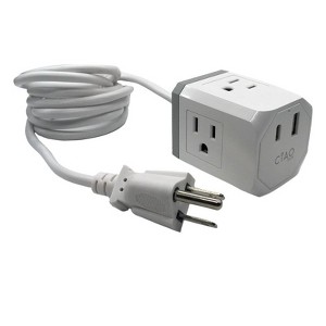 CIAO Tech 6FT Extension Cord 3 Outlets 1 USB Ports & 1 Type C Output - 1 of 4