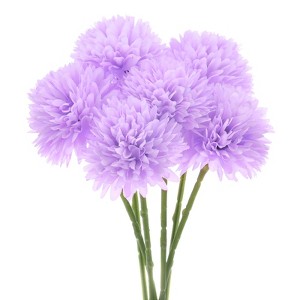Unique Bargains Plastic Silk Durable Artificial Chrysanthemum Ball Flowers 11" - 1 of 4