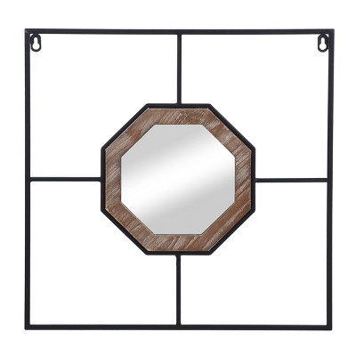 Jasper Hexagon Framed Wall Mirror Black/White - StyleCraft