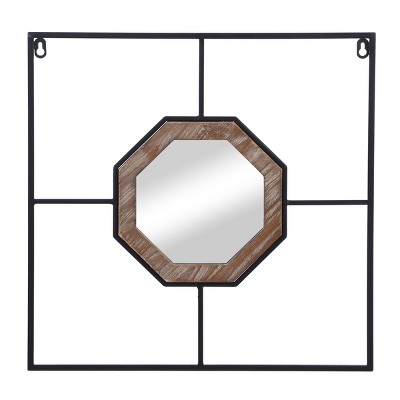 Jasper Hexagon Framed Wall Mirror Black/White - StyleCraft