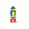 Maple Wood Building Blocks,50 Brightly Colored Pieces in Assorted Shapes and Sizes - 2 of 4