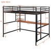 ALEXOUN Metal Loft Bed with Desk,Heavy Duty Metal Bed Frame with Storage Shelves,for Small Spaces, Bedroom,No Boxspring Required, - 3 of 4