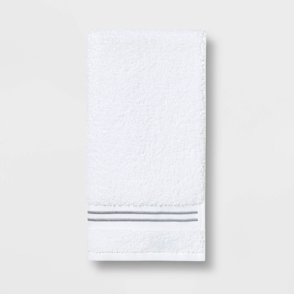 Spa Hand Towel Light Gray Stripe - Threshold Signature