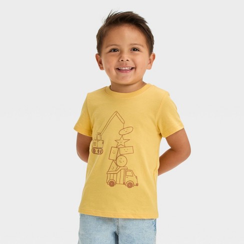 Toddler Boys Construction Short Sleeve Graphic T shirt Cat Jack Yellow Target