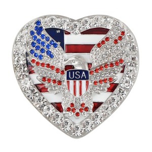 Anna-Kaci Crystal Rhinestone 4th of July American USA Flag Patriotic Pin Brooch - 1 of 4