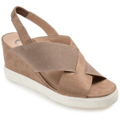 Journee Collection Womens Ronnie Wedge Heel Slip On Sandals