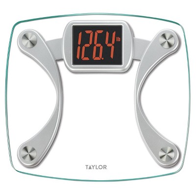 Digital Glass Stainless Steel Bathroom Scale Clear/Silver - Taylor