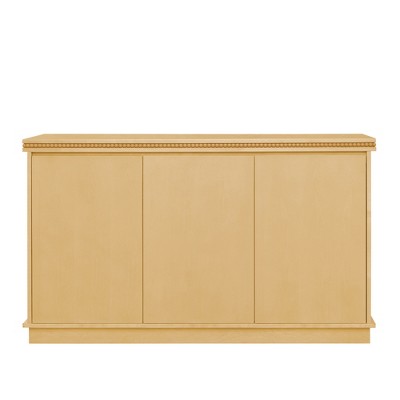 Classic Wooden Sideboard with Beaded Trim, Push-to-Open Doors & Adjustable Shelves, Elegant Storage Cabinet for Dining or Living Room