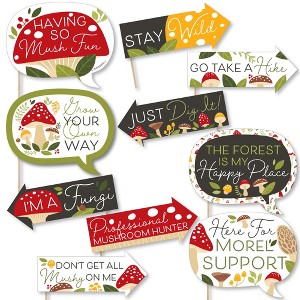 Big Dot of Happiness Funny Wild Mushrooms - Red Toadstool Party Photo Booth Props Kit - 10 Piece - 1 of 4