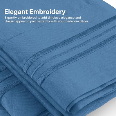 Denim Blue Twin XL Deep Pocket Microfiber Sheet Set