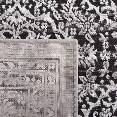 Amelia Charcoal and Ivory Square Synthetic Area Rug