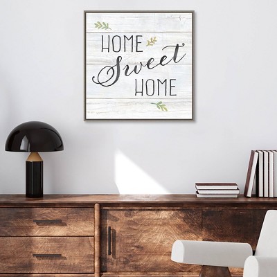 22" x 22" Home Sweet Home Rustic Framed Wall Decor