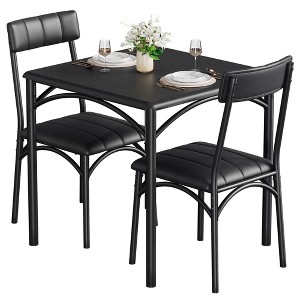 CuisinSmart Dining Table Set, 3-Piece Kitchen Table and Upholstered Chairs, Modern Dinette Set with Metal Frame for Small Space - 1 of 4
