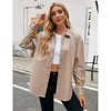 BLUEMING Women Faux Leather Shacket Blazer Button Down Vegan Leather Casual Button Down Jackets - 2 of 4
