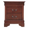 HomeStock Cherry Nightstand 24x21x16 with Two Smooth Drawers, Compact Bedside Table for Storage, Warm Finish Bedroom Accent Piece - 4 of 4