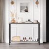 Console Table, Sofa Tables Narrow Entryway Table with Glass Shelf and Metal Frame, 41.5" Behind Couch Table Industrial Hallway Table , Rustic Grey - 3 of 4