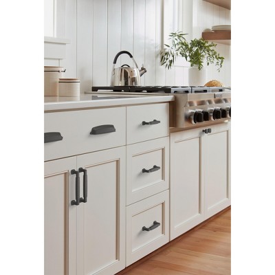 Matte Black Zinc Cabinet and Drawer Pull with Mounting Hardware