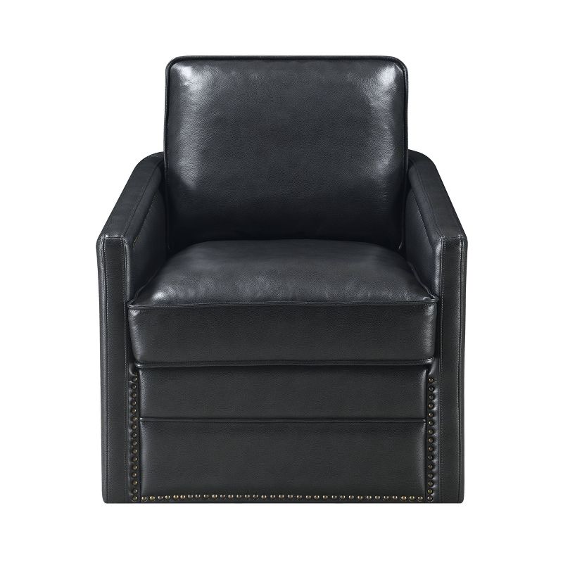 30&#34; Rocha Accent Chair Black Leather Aire - Acme Furniture, 3 of 6