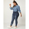Agnes Orinda Women's Plus Size Business Casual Long Sleeve Denim Button-Down Shirts - 3 of 4