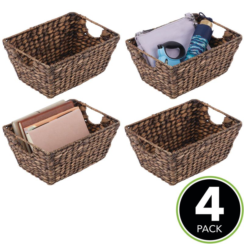 mDesign Woven Hyacinth Nesting Kitchen Storage Basket Bins, 4 Pack, 2 of 9