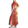 HAPPY BAY Women's Summer Holiday Beach Casual Dailywear Loose Caftan Long Boho Sleepwear Loungewear Dashiki House Dress 3X-4X Red, Stripe - 2 of 3
