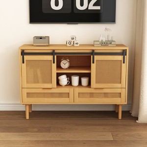 47.24 "Sliding Barn Door Storage Cabinet, TV Cabinet with 2 Drawers, for Living room Bedroom(Wood Color) - 1 of 4