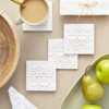 Juvale Set of 6 Wooden White Coasters with Holder for Drinks, Coffee Table, Floral Farmhouse Decor, 3.8 In - 2 of 4