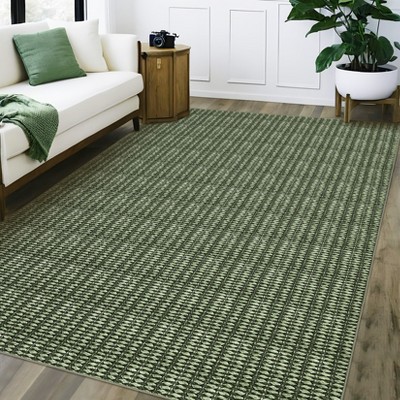 Area Rug Modern Braided Printed Rug Low Pile Non-Slip Accent Rug for Living Room Bedroom
