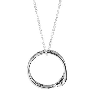 Dicksons Serenity Prayer Mobius Twist Ring Women's 18 Inch Silver Plated Everyday Pendant Necklace in Clear Sentiment Box - 1 of 4
