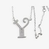 Anna-Kaci Silver Tone Initial Letter Pendant Necklace with Crystal Rhinestone Accents - 2 of 4