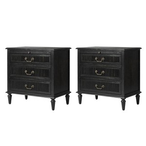Herlinda 3-Drawer Nightstand with Built-In Outlet Set of 2|ARTFUL LIVING DESIGNS - 1 of 4