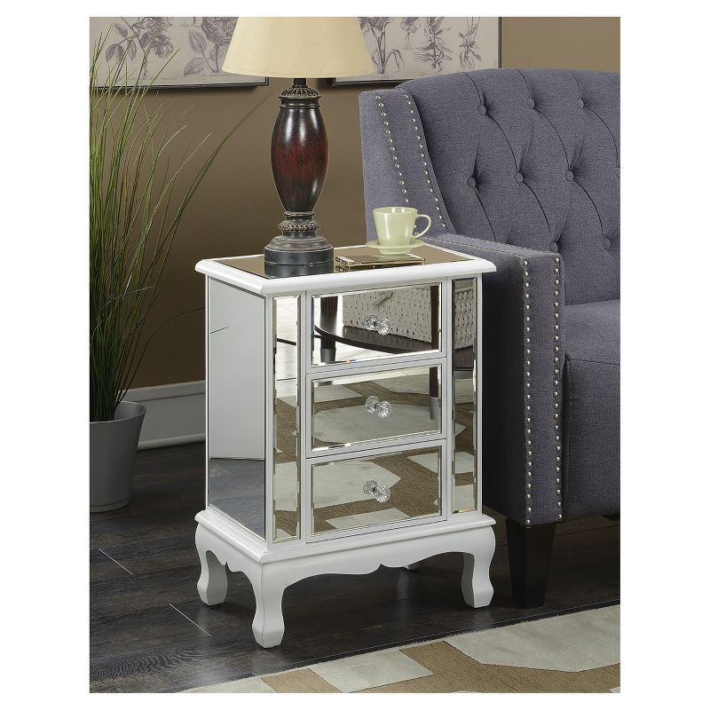 Gold Coast Vineyard Mirrored 3 Drawer End Table - Breighton Home, 4 of 9