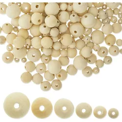 Unfinished Round Bulk Spacer Wood Beads for DIY Crafts Garlands Farmhouse Decor WLIANG 800 Pcs 20mm Natural Wooden Beads Jewelry Bracelet Necklace Making 