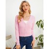 Women's Cropped Sweater Cardigan Long Sleeve V-Neck Sweater Rib Open Front Shrugs - 2 of 4