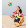 LA LEELA Hawaiian Shirts Womens Funky Vacation Button Up Casual Summer Beach Party Blouse Tops Short Sleeve Shirts Coverup for Women - 3 of 4