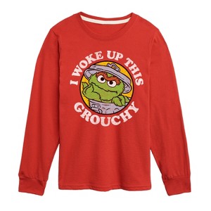 Boys' - Sesame Street - Woke Up This Grouchy-Toddler and Youth Long Sleeve T-Shirt Long Sleeve Graphic T-Shirt - 1 of 3
