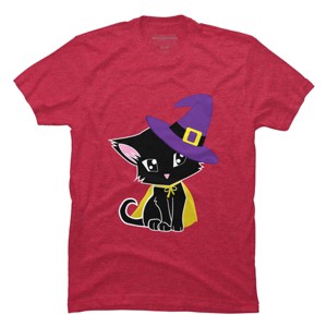 Men's Design By Humans Halloween Cat By AdrianaOliveira T-Shirt - 1 of 4