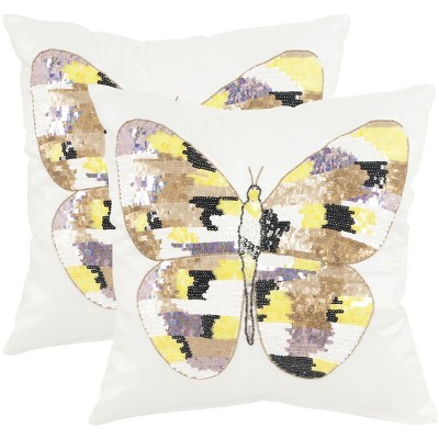 Papillon Pillow (Set of 2) - Multicolored - 18"X18" - Safavieh