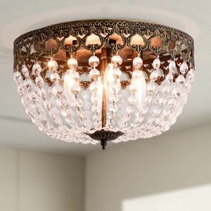 Maxax 29.1" Vintage-Elegant Crystal Flush Mount, 4-Light Luxury Retro Chandelier for Living Room/Bedroom/Dining Room - 1 of 4