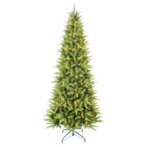 NAYSAYE Christmas Tree Stand 4FT Slim Tree with Realistic Branches for Small Space Holiday Decor, Green, 28"*48"*9.46" - 1 of 4