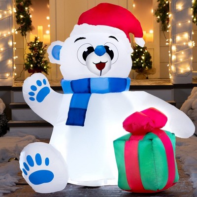 Joiedomi 4 Ft Waving Polar Bear Inflatable Decoration : Target