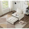 NicBex Convertible Sofa Bed Single Couch with Pull Out Bed & Detachable Backs,Upholstered Velvet Sleeper Sofa for Living Room,Bedroom,White - 3 of 4