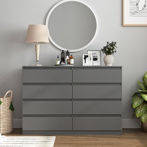 Resenkos Mid Century Modern 8 Drawer Dresser for Bedroom with Hidden Handle - 1 of 4