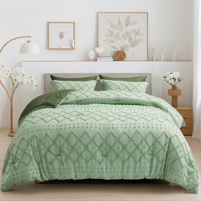 Hyleory Color Clash Quilt Sets 5/7-Pieces Bedding Sets for All Season with Comforter, Pillow Sham, Flat Sheet, Fitted Sheet, Pillowcase