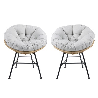 Christopher Knight Home 2pc Palos Outdoor Wicker Lounge Chair Light Gray