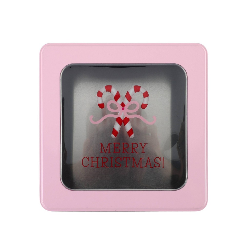 Cook With Color Square Food Storage Tin Candy Cane